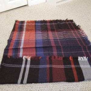 Nordstrom Treasure & Bond Plaid Square Frayed Edge Scarf Excellent
